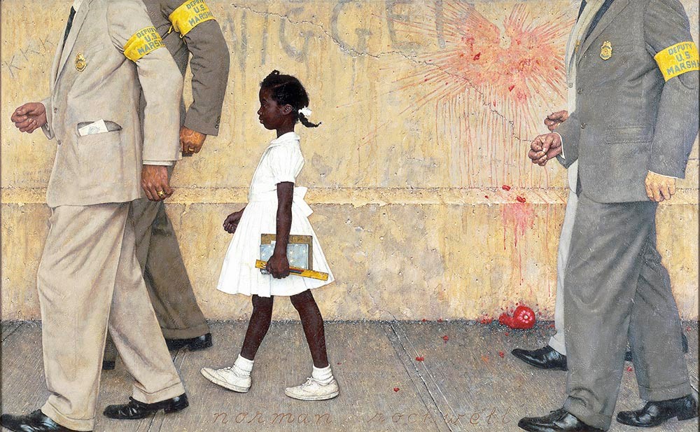 The Problem We All Live With, Norman Rockwell, 1964. Oil on canvas, 36" x 58". Story illustration for Look, January 14, 1964. From the permanent collection of Norman Rockwell Museum.